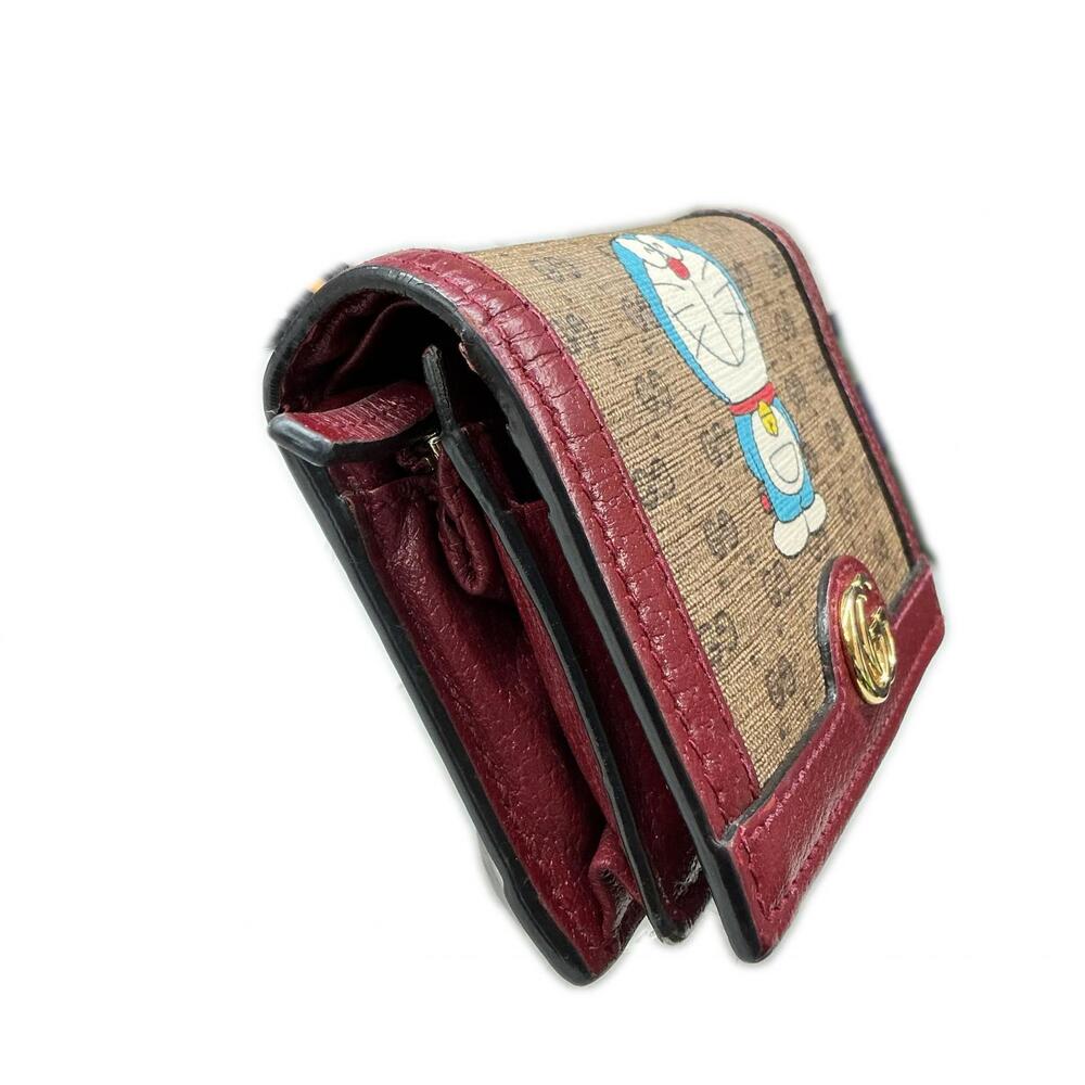 GUCCI Wallet Brown Red Bi fold - Picture 3 of 7